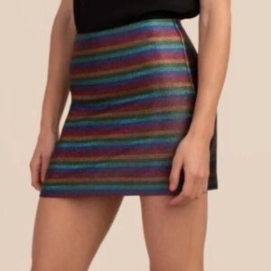 Trina Turk Metallic Striped Rico Mini Skirt